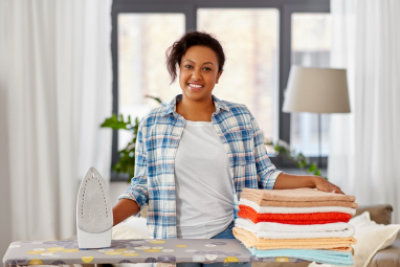 caregiver doing laundry work